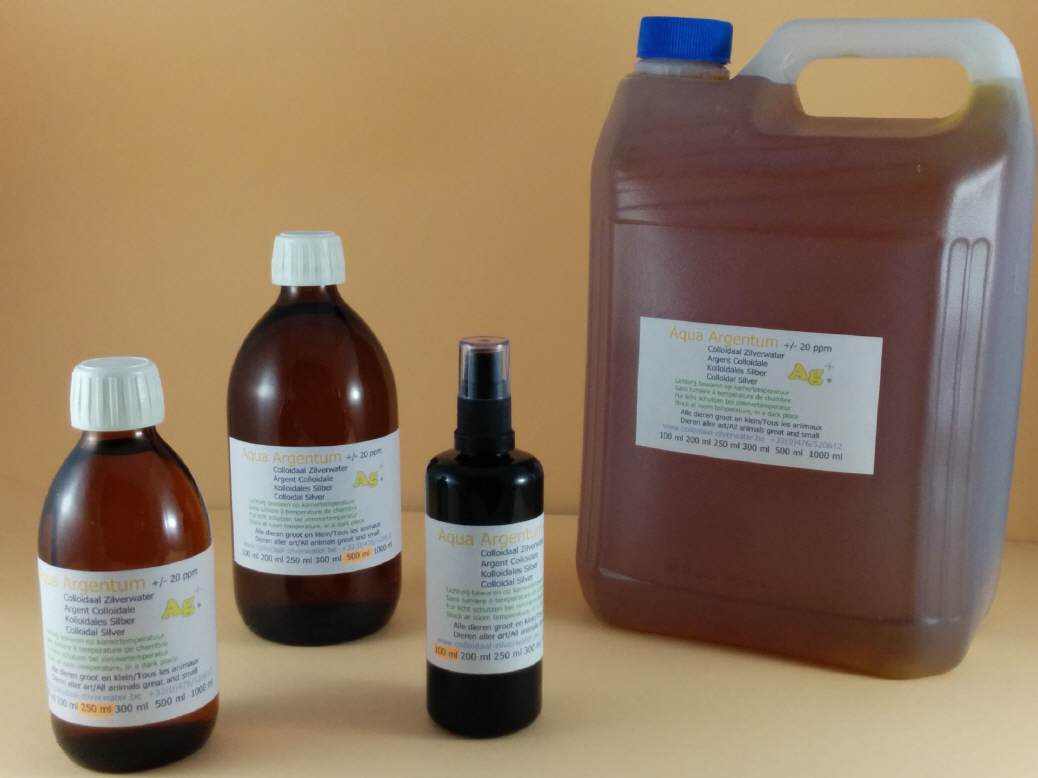 Aqua Argentum in 5liter bidon of 100, 250 en 500 ml